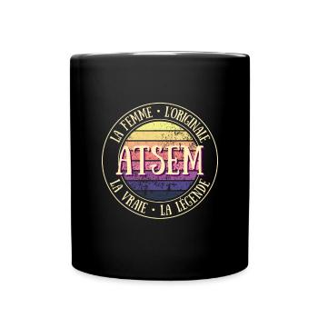 atsem humour assistante maternelle idée cadeau - Mug uni - noir - Devant