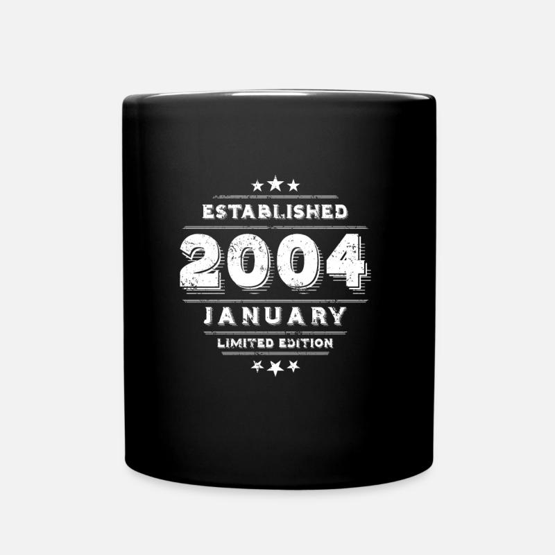 Geburtstag im Januar 2004 - January - Tasse einfarbig - Schwarz
