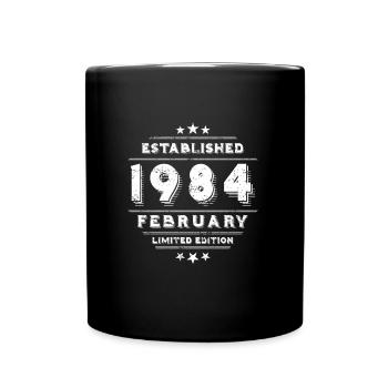 Birthday in February 1984 - February - Full Colour Mug - black - Front
