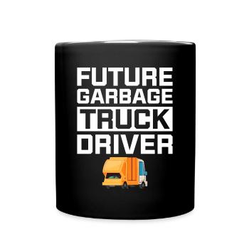 Garbage truck driver - Full Colour Mug - black - Front