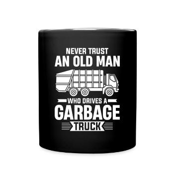 Garbage truck driver - Full Colour Mug - black - Front