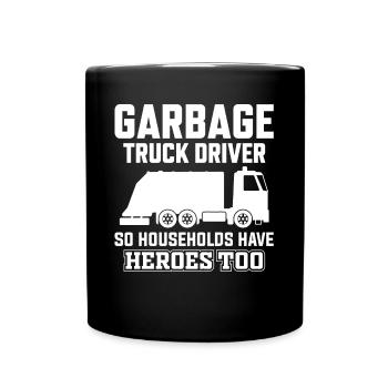 Garbage truck driver - Full Colour Mug - black - Front