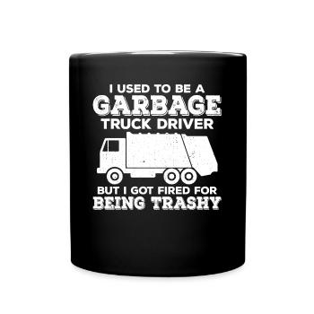 Garbage truck driver - Full Colour Mug - black - Front