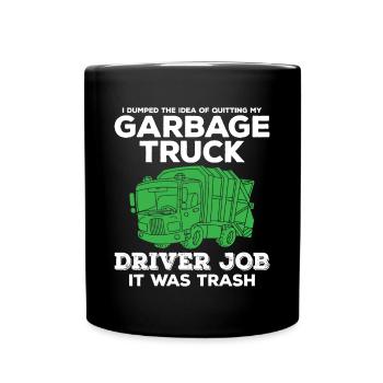 Garbage truck driver - Full Colour Mug - black - Front