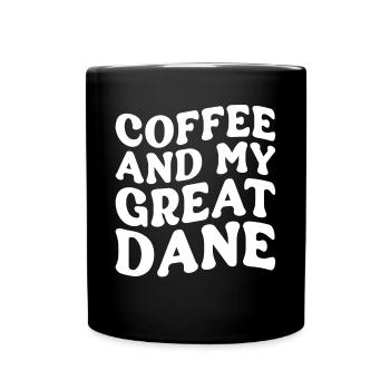 Deutsche Doggen, Deutsche Doggen - Tasse einfarbig - Schwarz - Vorne
