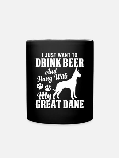 Deutsche Doggen, Deutsche Doggen - Tasse einfarbig - Schwarz
