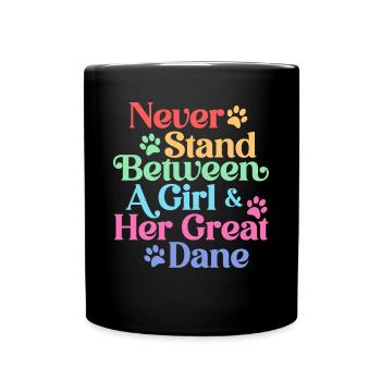 Deutsche Doggen, Deutsche Doggen - Tasse einfarbig - Schwarz - Vorne