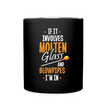 Soufflage de verre, Aroniste, souffleur de verre, souffleur de verre - Mug uni - noir - Devant