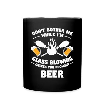 Soufflage de verre, Aroniste, souffleur de verre, souffleur de verre - Mug uni - noir - Devant
