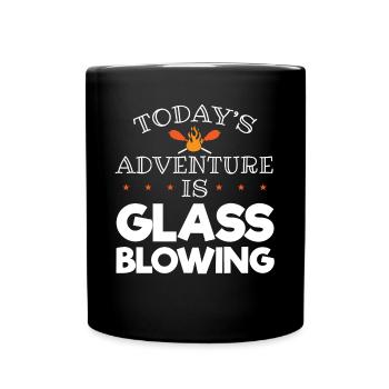 Soufflage de verre, Aroniste, souffleur de verre, souffleur de verre - Mug uni - noir - Devant