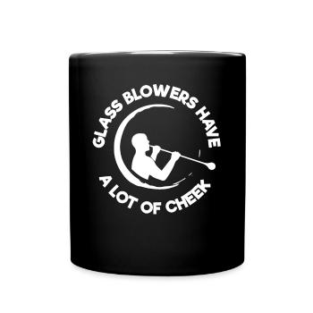 Soufflage de verre, Aroniste, souffleur de verre, souffleur de verre - Mug uni - noir - Devant