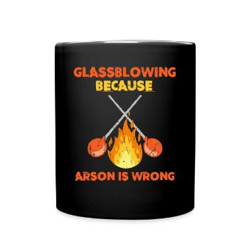 Soufflage de verre, Aroniste, souffleur de verre, souffleur de verre - Mug uni - noir - Devant