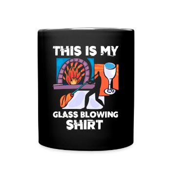 Soufflage de verre, Aroniste, souffleur de verre, souffleur de verre - Mug uni - noir - Devant