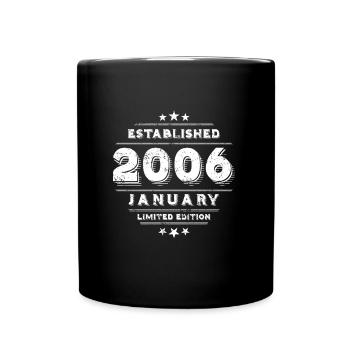 Geburtstag im Januar 2006 - January - Tasse einfarbig - Schwarz - Vorne