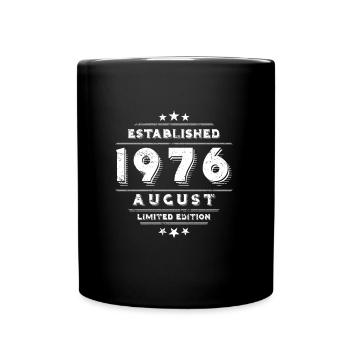 Geburtstag im August 1976 - August - Tasse einfarbig - Schwarz - Vorne