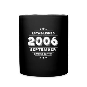 Geburtstag im September 2006 - September - Tasse einfarbig - Schwarz - Vorne