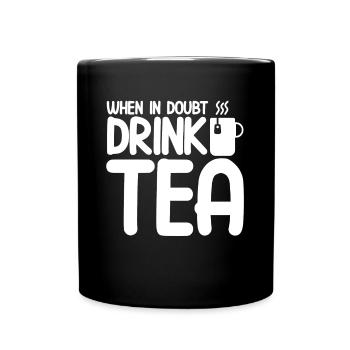 Teetrinker Geschenk Tasse Tee Liebhaber - Tasse einfarbig - Schwarz - Vorne