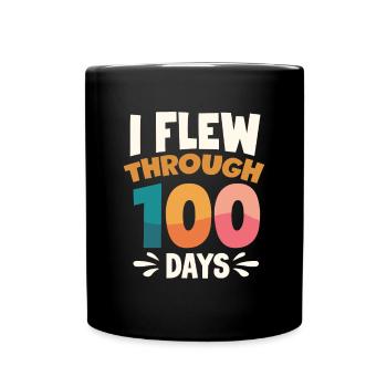 100 Tage Schule, 100 Tage Klüger, Schule - Tasse einfarbig - Schwarz - Vorne
