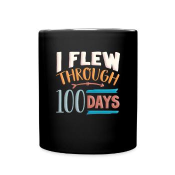 100 Tage Schule, 100 Tage Klüger, Schule - Tasse einfarbig - Schwarz - Vorne