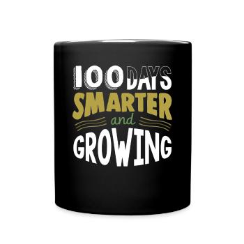 100 Tage Schule, 100 Tage Klüger, Schule - Tasse einfarbig - Schwarz - Vorne