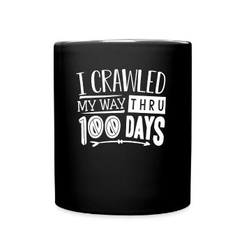 100 Tage Schule, 100 Tage Klüger, Schule - Tasse einfarbig - Schwarz - Vorne