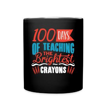 100 days school, 100 days smarter, school - Full Colour Mug - black - Front