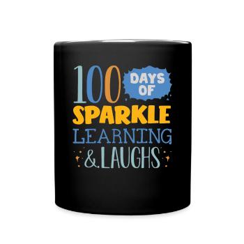 100 Tage Schule, 100 Tage Klüger, Schule - Tasse einfarbig - Schwarz - Vorne