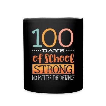 100 Tage Schule, 100 Tage Klüger, Schule - Tasse einfarbig - Schwarz - Vorne