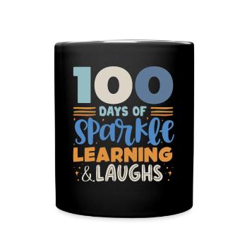 100 Tage Schule, 100 Tage Klüger, Schule - Tasse einfarbig - Schwarz - Vorne