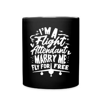 Flugbegleiter, Für Flugbegleiter, Flugbegleiter - Tasse einfarbig - Schwarz - Vorne