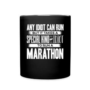 Marathonläufer - Tasse einfarbig - Schwarz - Vorne