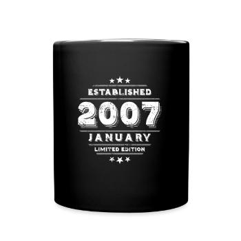 Anniversaire en Janvier 2007 - Janvier - Mug uni - noir - Devant