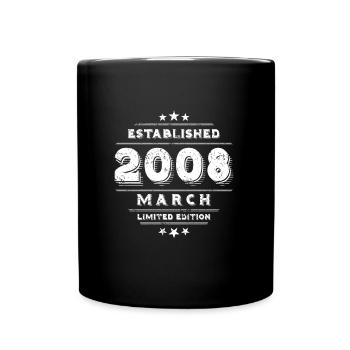 Birthday in March 2008 - March - Full Colour Mug - black - Front