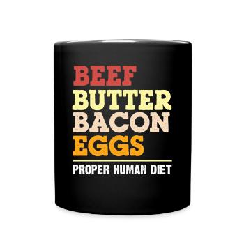 Keto diet, carbohydrate-free diet, keto - Full Colour Mug - black - Front