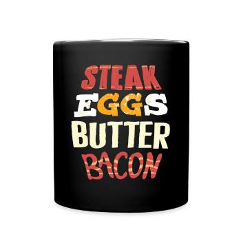 Keto diet, carbohydrate-free diet, keto - Full Colour Mug - black - Front