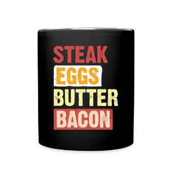 Keto diet, carbohydrate-free diet, keto - Full Colour Mug - black - Front