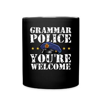 Grammar Police - English Teacher - Full Colour Mug - black - Front