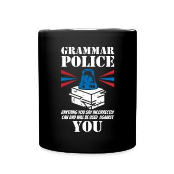 Grammar Police - English Teacher - Full Colour Mug - black - Front
