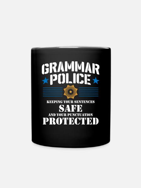 Grammatikpolizei - Englischlehrer - Tasse einfarbig - Schwarz