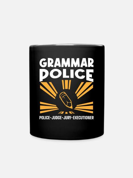 Grammatikpolizei - Englischlehrer - Tasse einfarbig - Schwarz