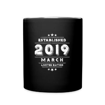 Birthday in March 2019 - March - Full Colour Mug - black - Front