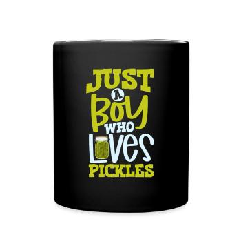 Just a boy who loves pickles - Gurken - Tasse einfarbig - Schwarz - Vorne