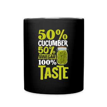 100 Prozent Geschmack - Gurken - Tasse einfarbig - Schwarz - Vorne