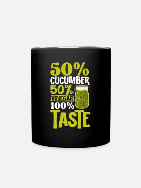 100 Prozent Geschmack - Gurken - Tasse einfarbig - Schwarz