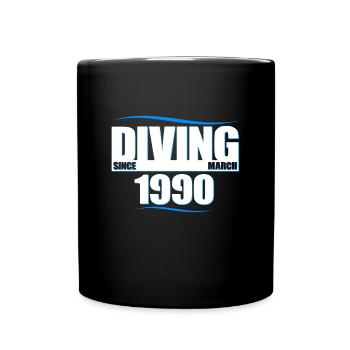 Anniversaire du plongeur - Plongée depuis mars 1990 - Mug uni - noir - Devant
