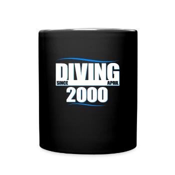 Anniversaire du plongeur - Plongée depuis avril 2000 - Mug uni - noir - Devant
