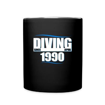 Anniversaire du plongeur - Plongée depuis avril 1990 - Mug uni - noir - Devant