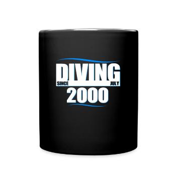 Anniversaire du plongeur - Plongée depuis juillet 2000 - Mug uni - noir - Devant