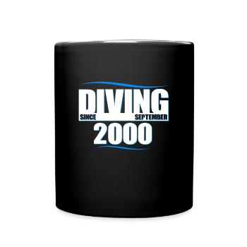 Anniversaire du plongeur - Plongée depuis septembre 2000 - Mug uni - noir - Devant