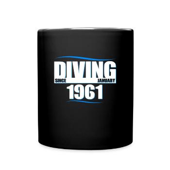 Anniversaire du plongeur - Plongée depuis janvier 1961 - Mug uni - noir - Devant